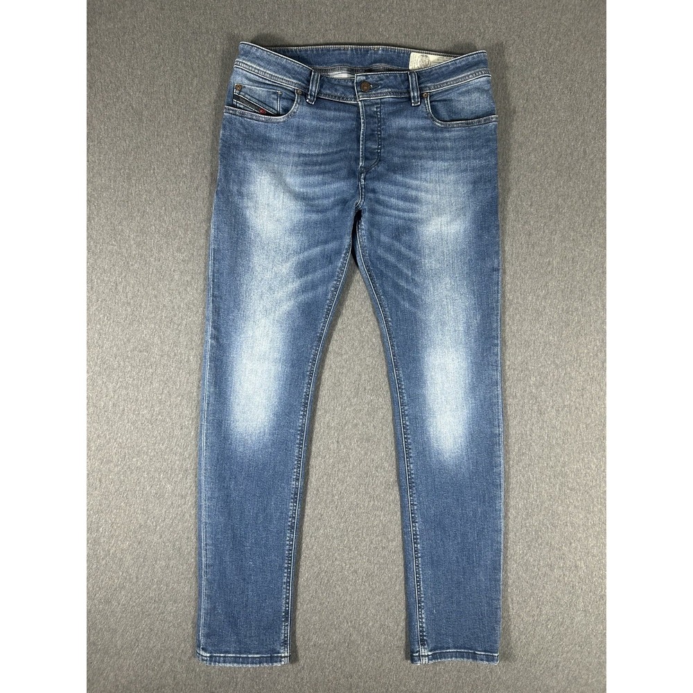 Diesel Troxer Slim Skinny Jeans Men's 32x30 Medium Wash Faded Stretch Denim